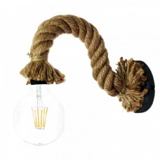 Απλίκα Τοίχου 1xE27 230V Μαύρη με Σχοινί 43367-BL